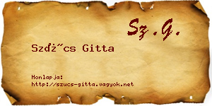 Szűcs Gitta névjegykártya