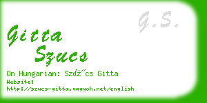 gitta szucs business card